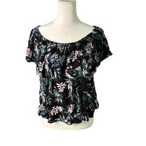 American Eagle Floral Off the Shoulder Top Size Medium
